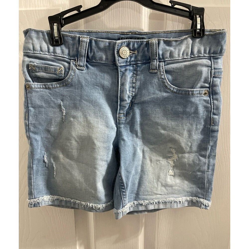 Justice Girls Distressed Denim Shorts Size 12